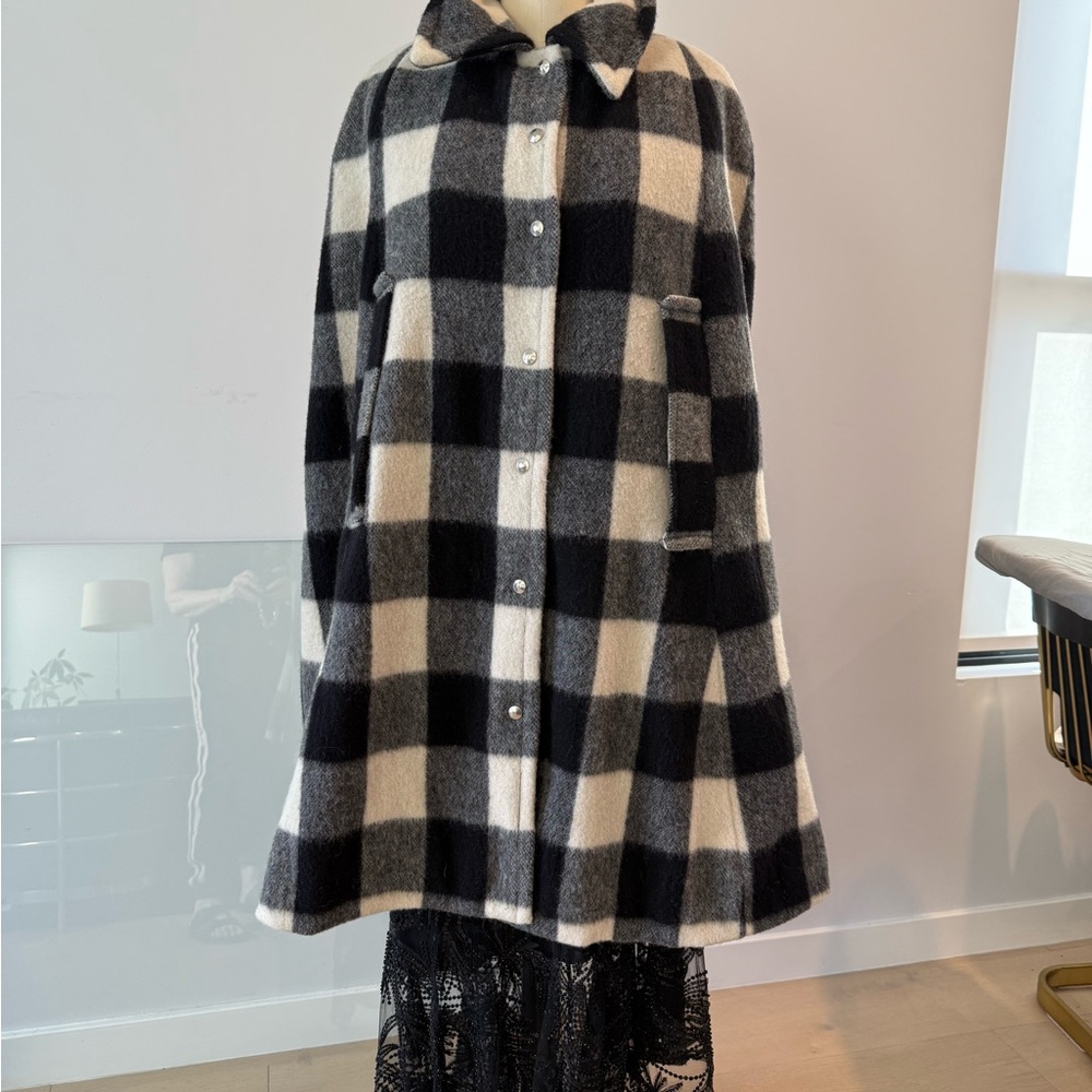 Black and White Plaid Cape